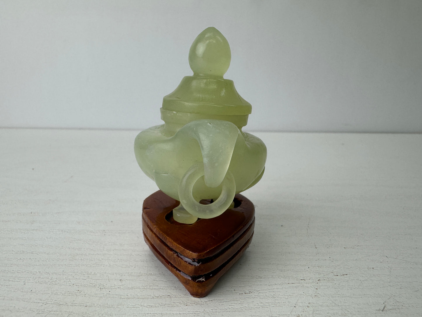 Y9571 KOURO Jade small box Japan antique incense burner fragrance aromatherapy