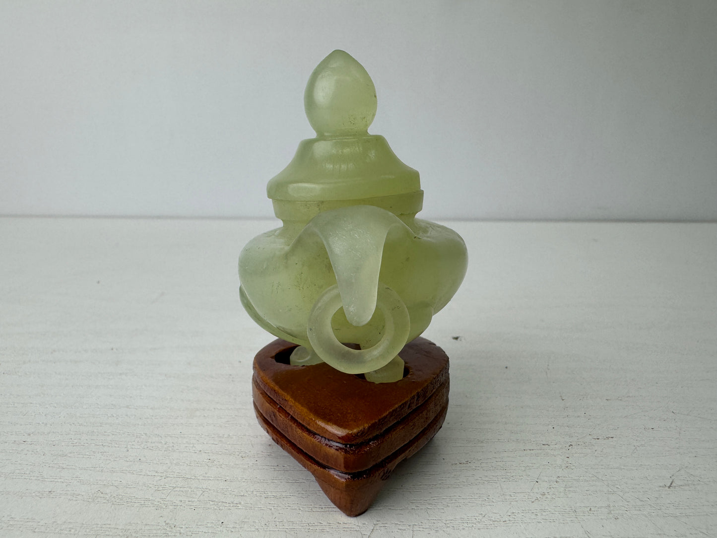 Y9571 KOURO Jade small box Japan antique incense burner fragrance aromatherapy
