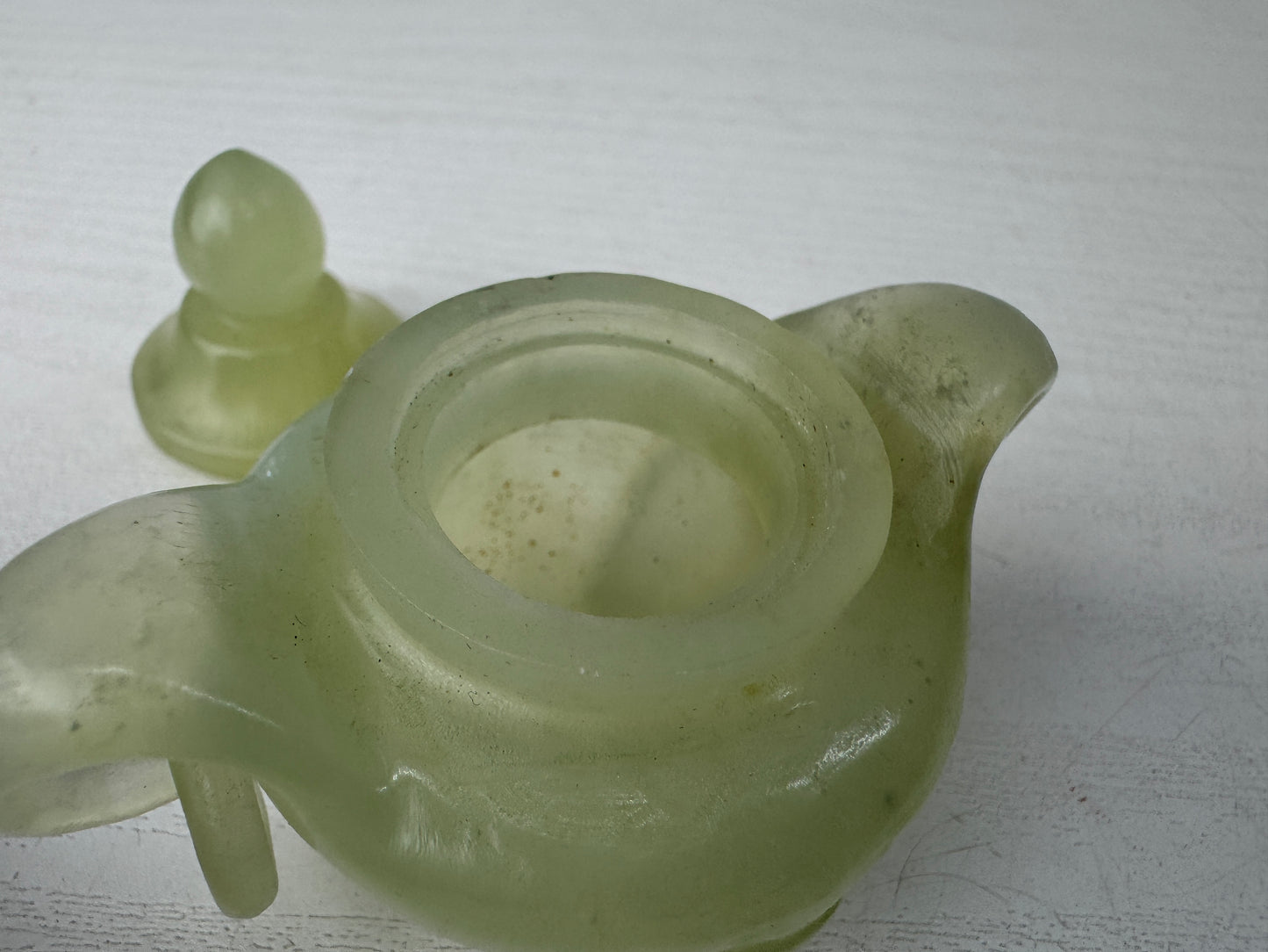Y9571 KOURO Jade small box Japan antique incense burner fragrance aromatherapy
