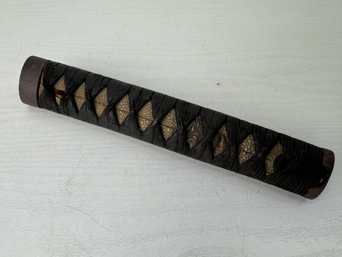 Y9574 TSUKA Wakizashi sword handle Menuki Japan antique samurai katana koshirae