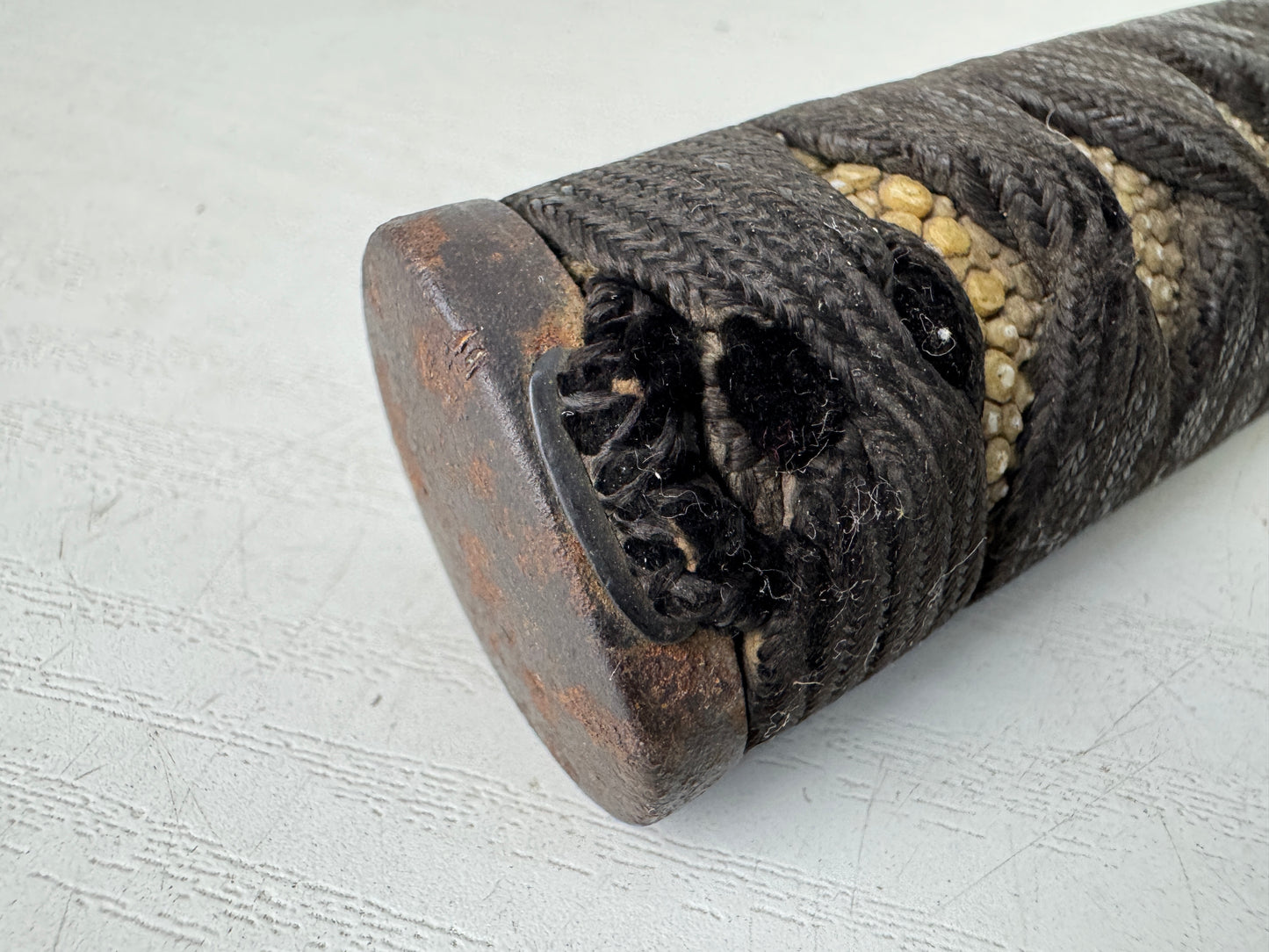 Y9574 TSUKA Wakizashi sword handle Menuki Japan antique samurai katana koshirae