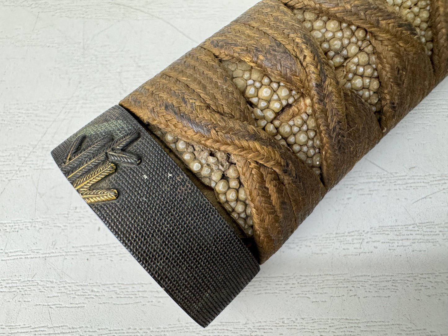 Y9576 TSUKA Wakizashi sword handle Japan antique samurai katana koshirae bushi