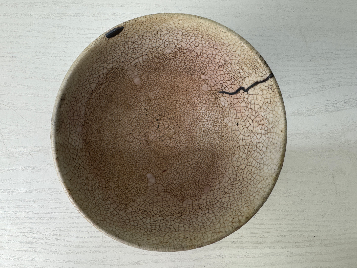 Y9581 CHAWAN Mino-ware kintsugi bowl signed Japan antique tea ceremony pottery