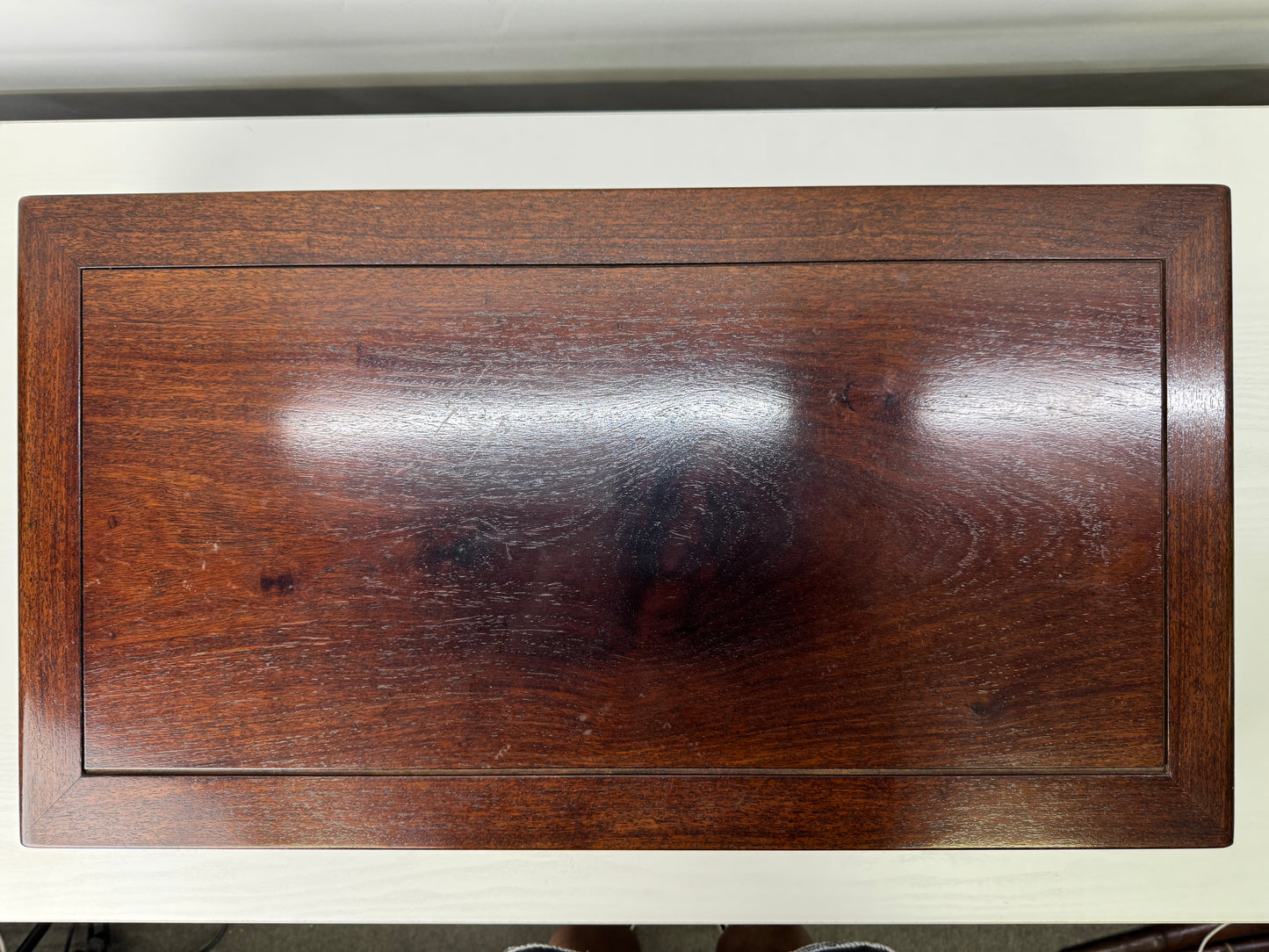 Y9595 FLOWER STAND Karaki wood four-legged pedestal Japan antique ikebana floral