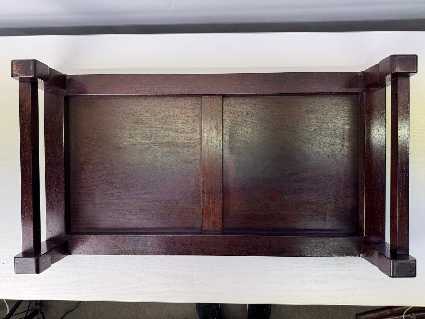 Y9595 FLOWER STAND Karaki wood four-legged pedestal Japan antique ikebana floral