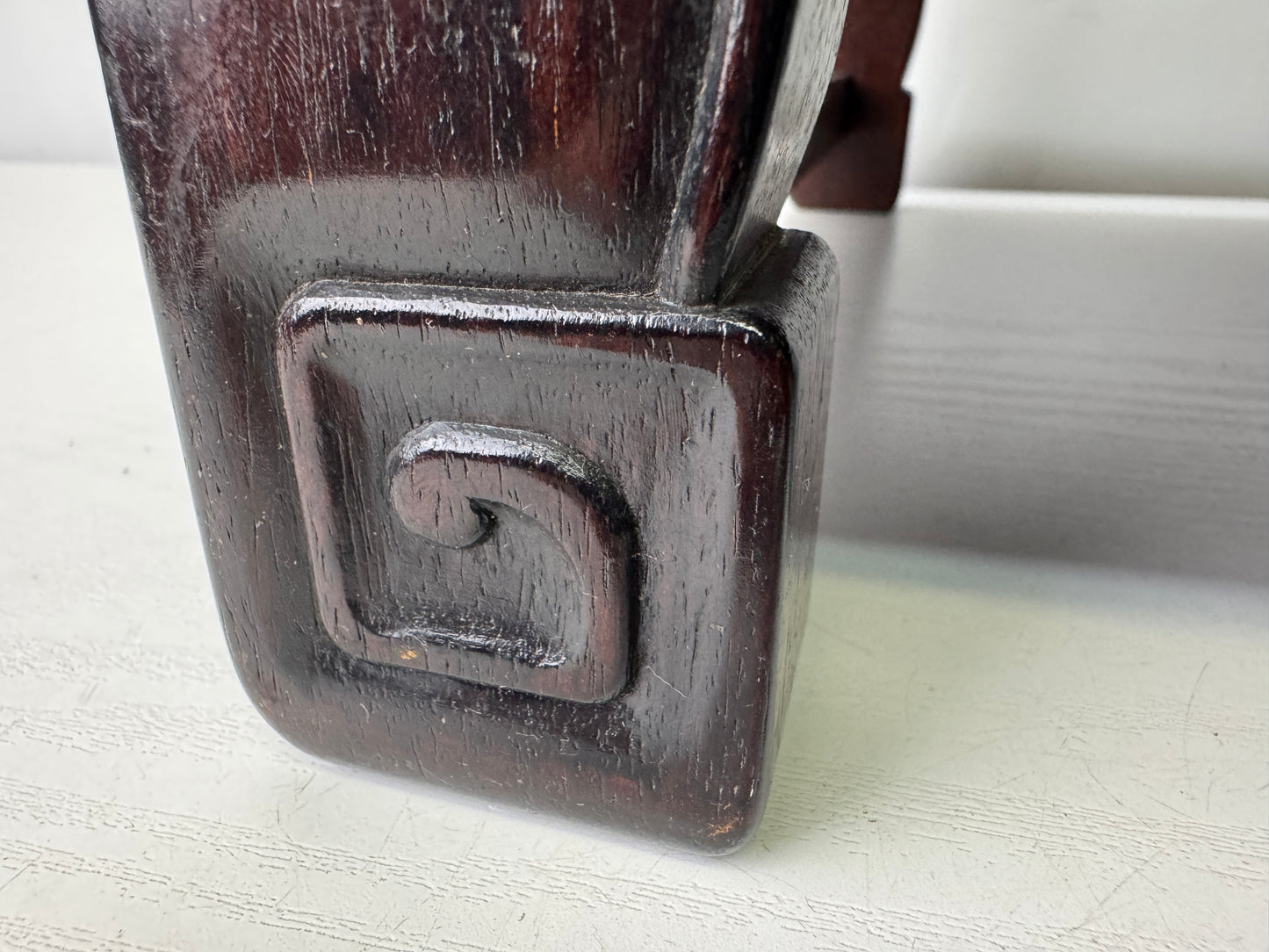 Y9595 FLOWER STAND Karaki wood four-legged pedestal Japan antique ikebana floral