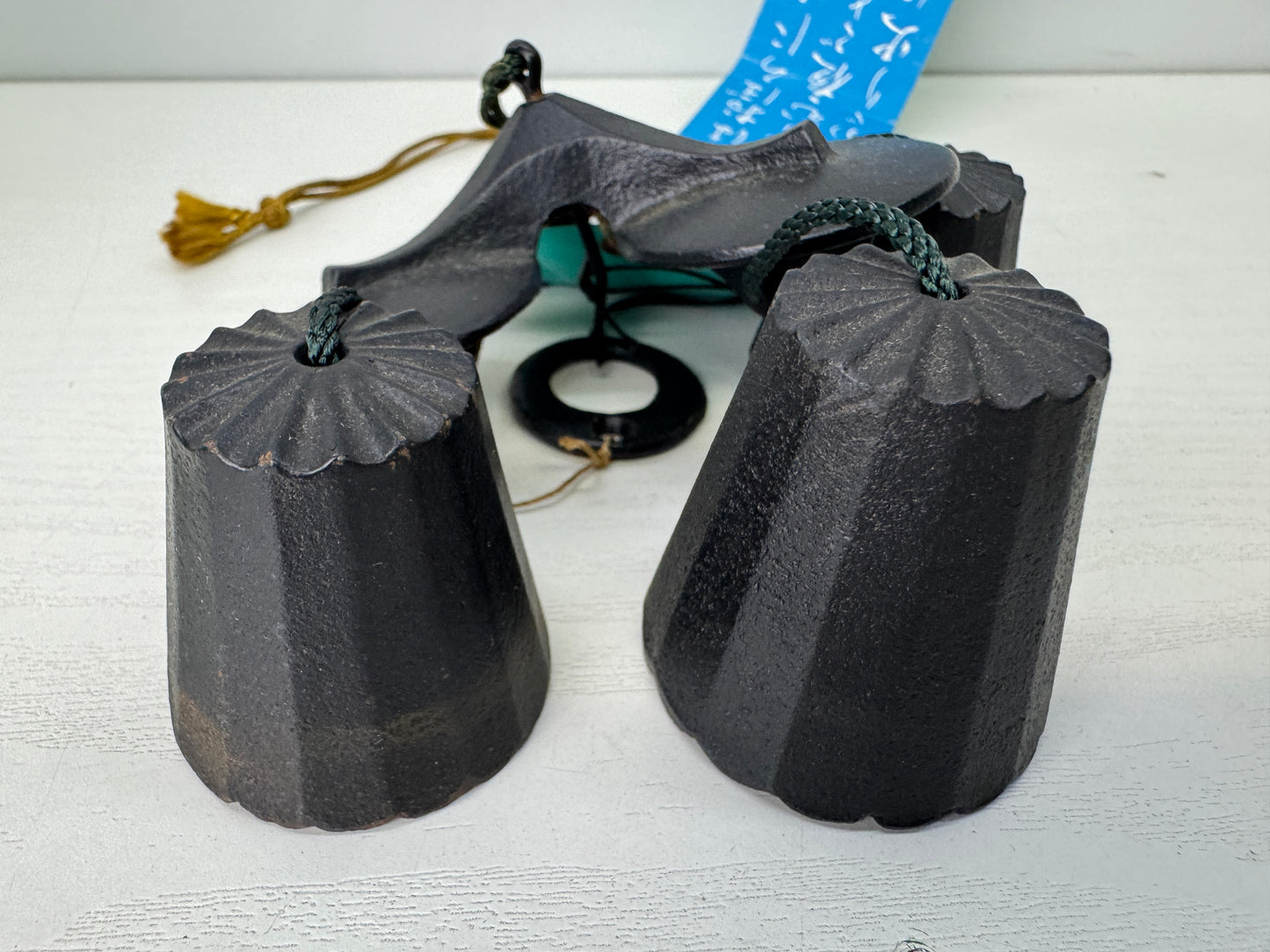 Y9597 BELL Iron wind chime box Nambu ironware Japan antique interior decor