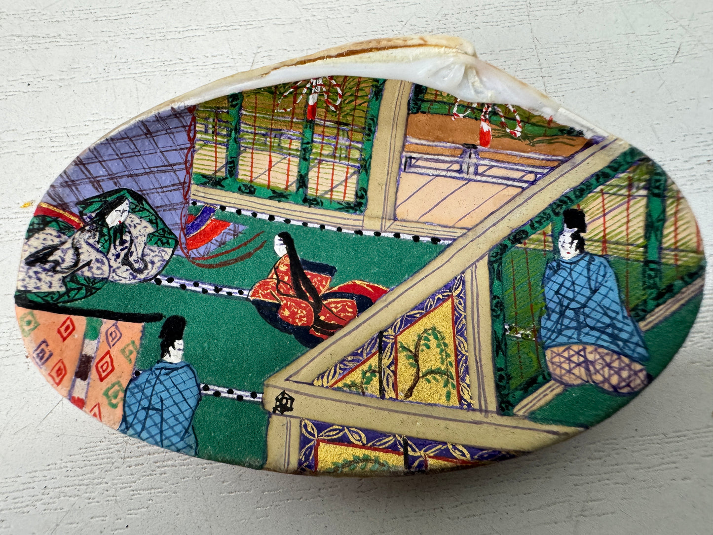 Y9598 BOX Kai awase Makie signed Japan antique incense container fragrance aroma