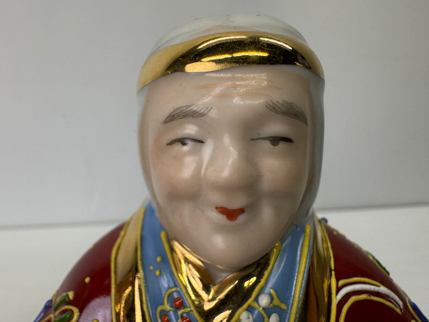 Y9599 OKIMONO Kutani-ware Takasago color picture figurine signed Japan antique