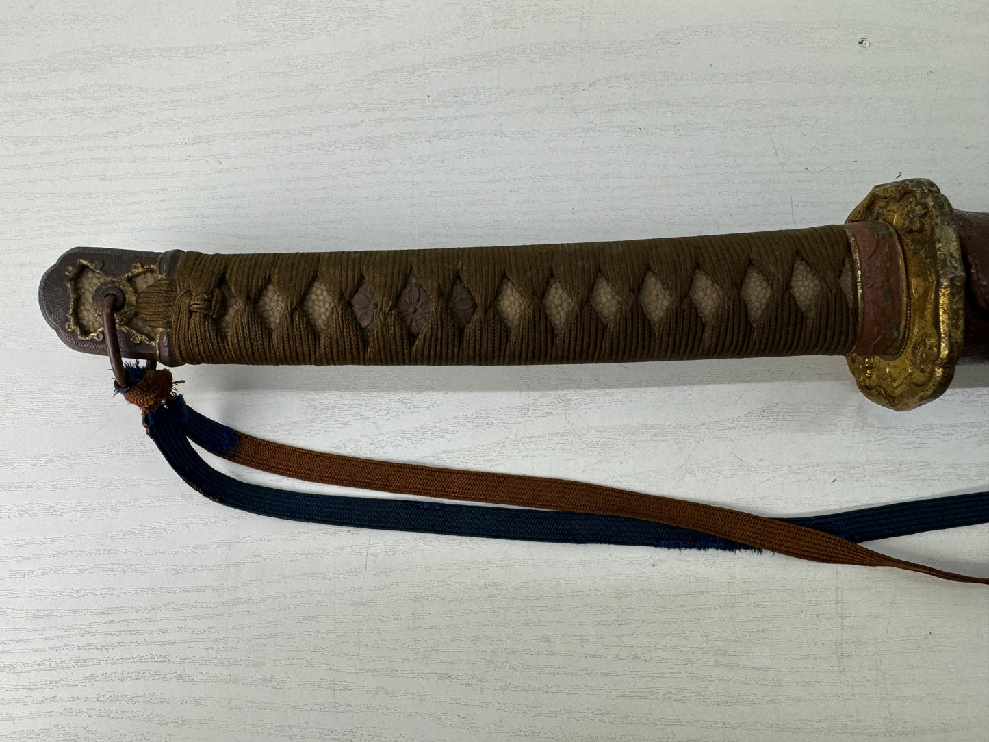 Y9607 Imperial Japan Army Military sword koshirae leather case Japan WW2 vintage