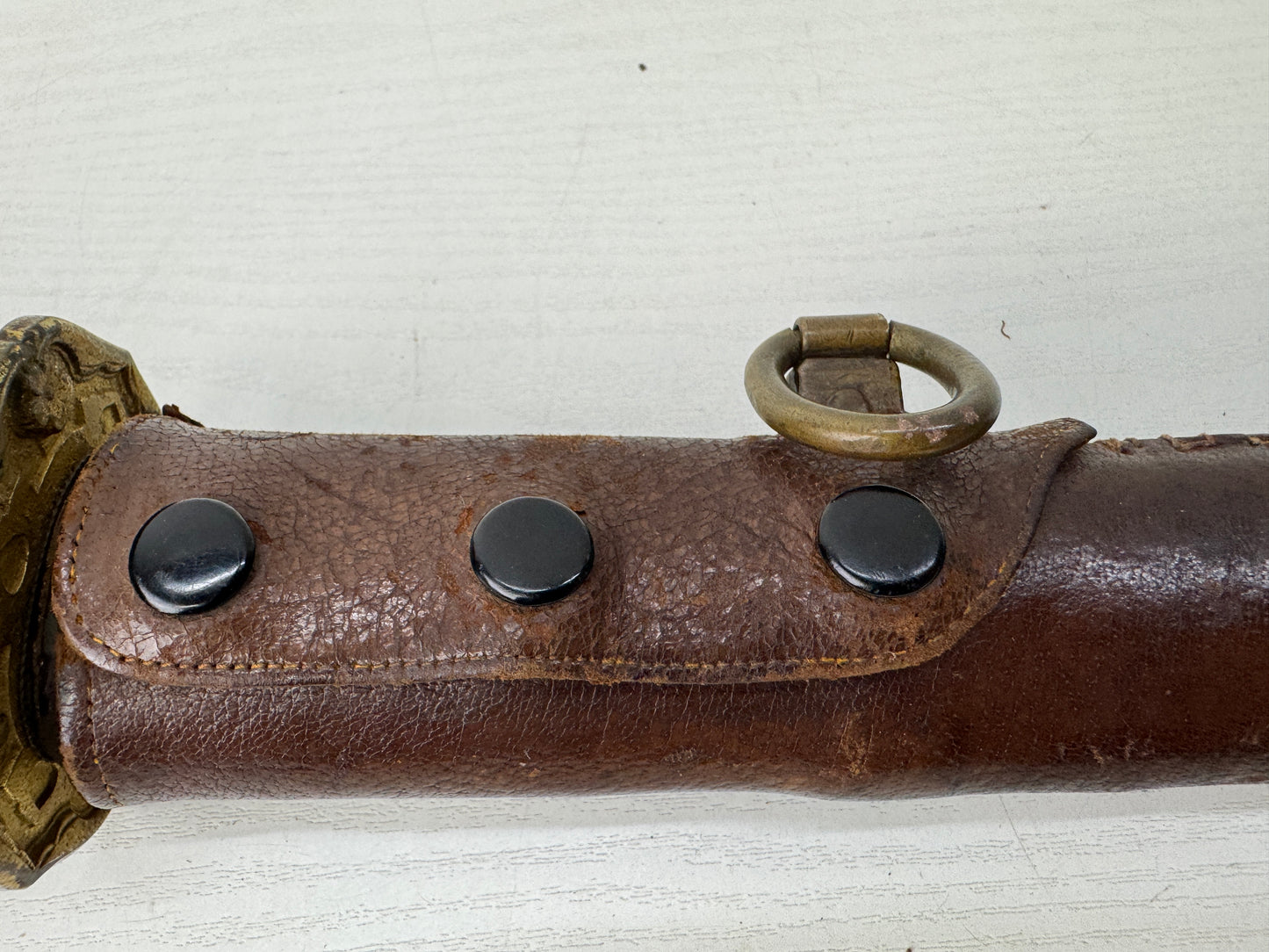 Y9607 Imperial Japan Army Military sword koshirae leather case Japan WW2 vintage