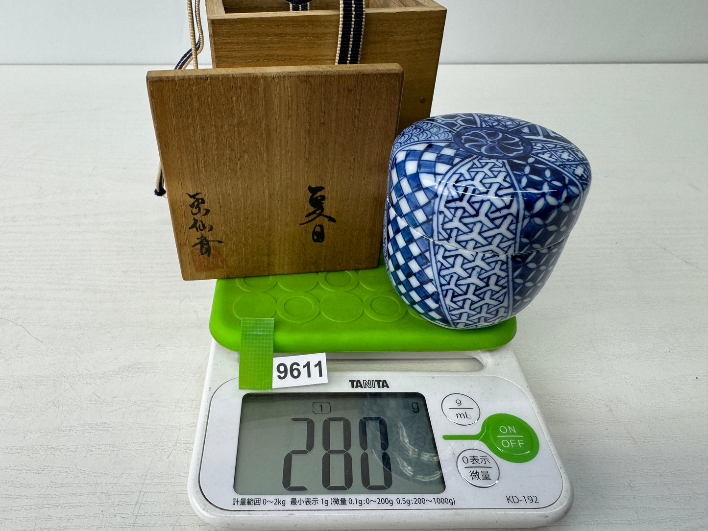 Y9611 TEA CADDY Kyo-ware Natsume signed box Japan antique tea ceremony matcha