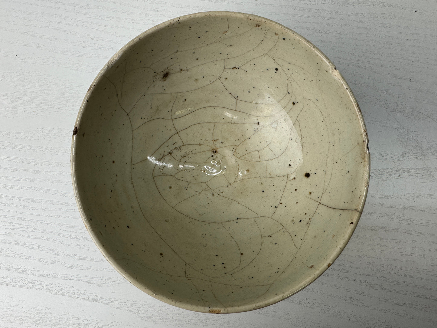 Y9614 CHAWAN Inuyama-ware bowl signed box Japan antique tea ceremony pottery cup