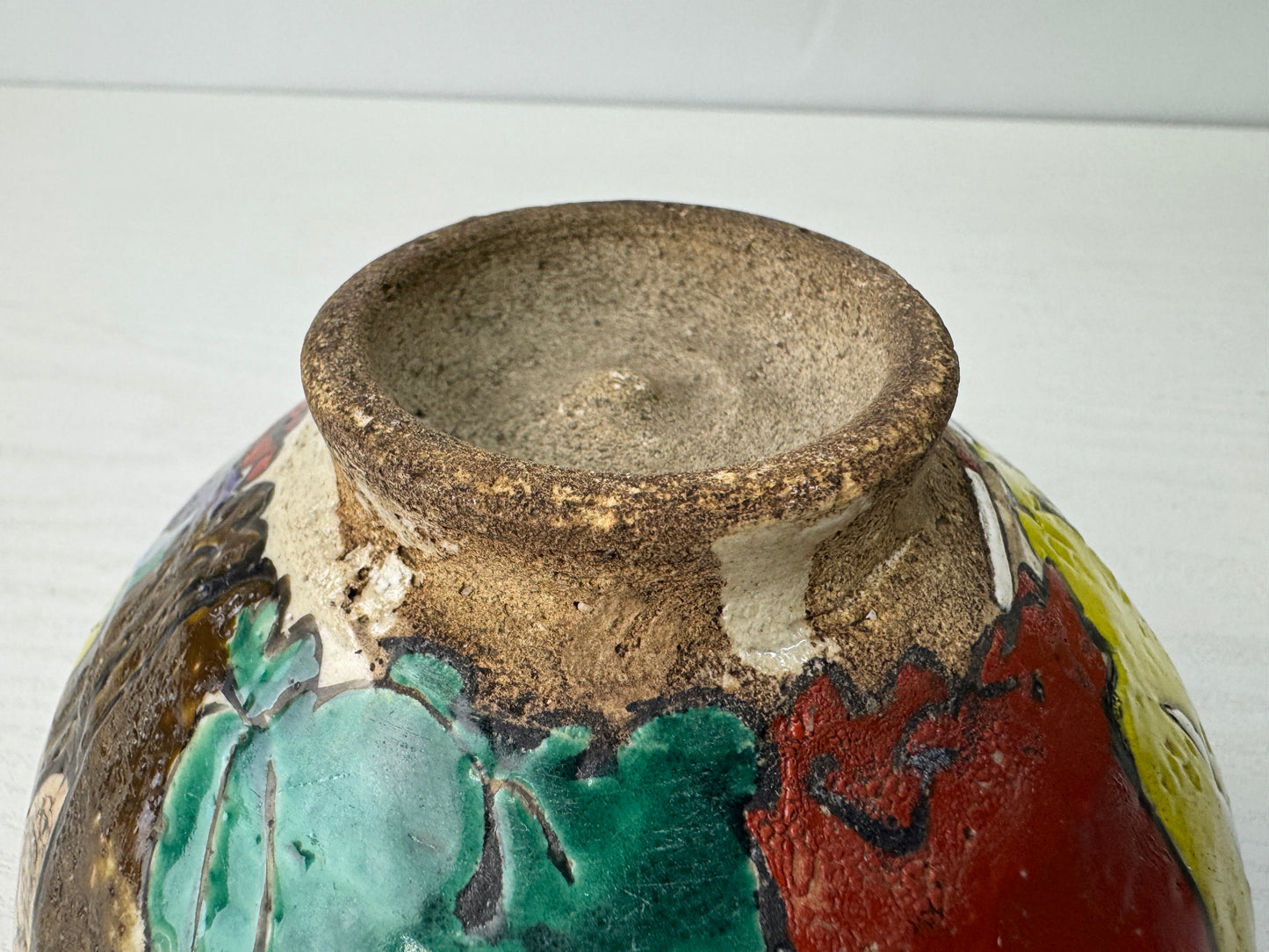 Y9614 CHAWAN Inuyama-ware bowl signed box Japan antique tea ceremony pottery cup