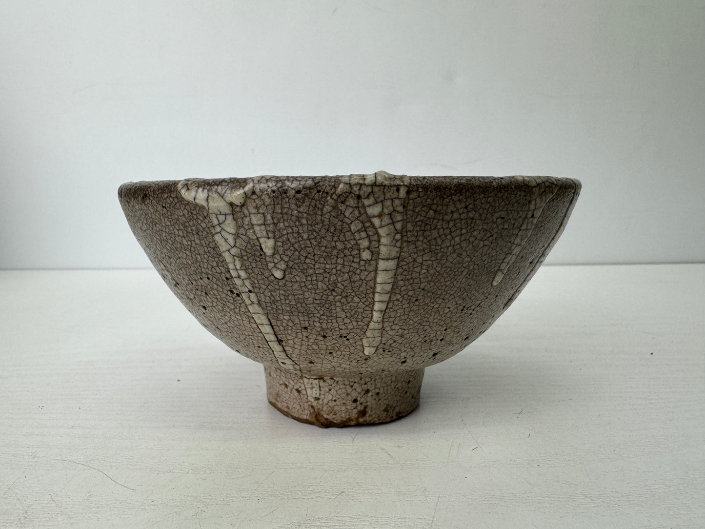 Y9615 CHAWAN Mino-ware Ido-waki bowl box Japan antique tea ceremony pottery cup