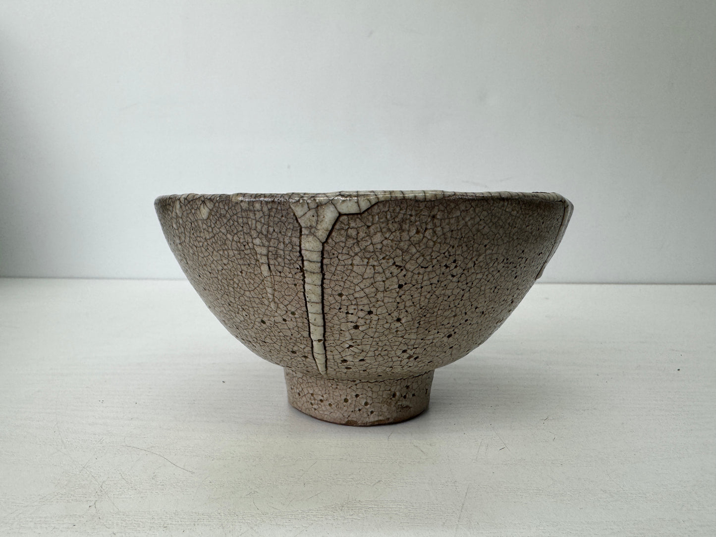 Y9615 CHAWAN Mino-ware Ido-waki bowl box Japan antique tea ceremony pottery cup