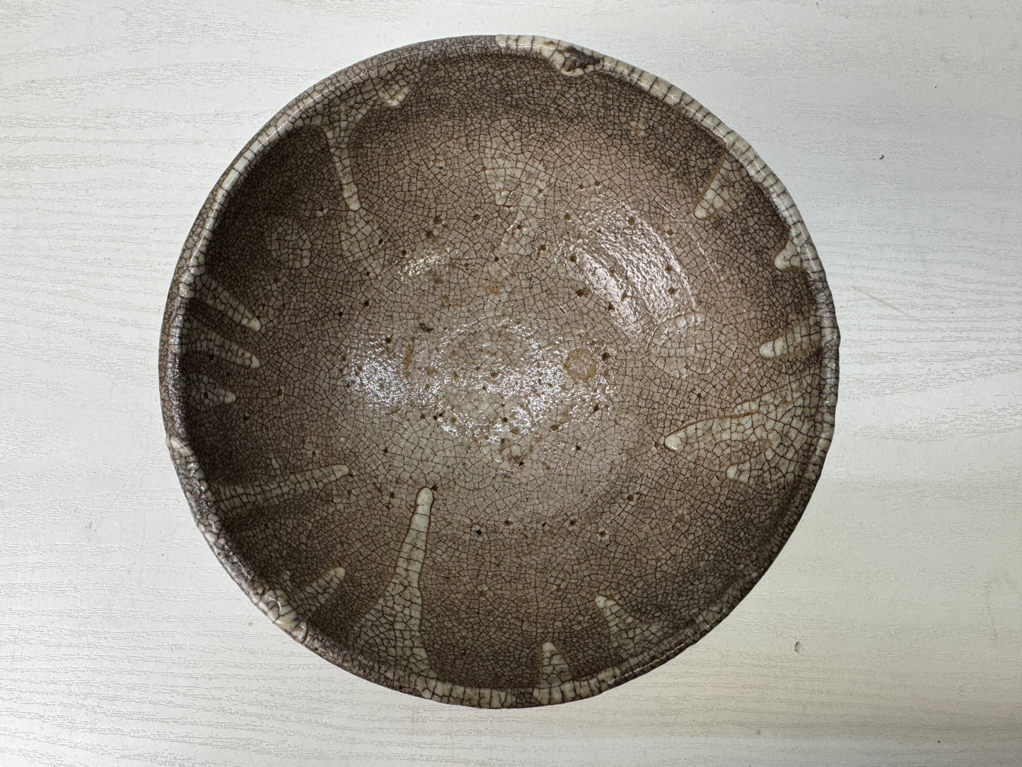 Y9615 CHAWAN Mino-ware Ido-waki bowl box Japan antique tea ceremony pottery cup