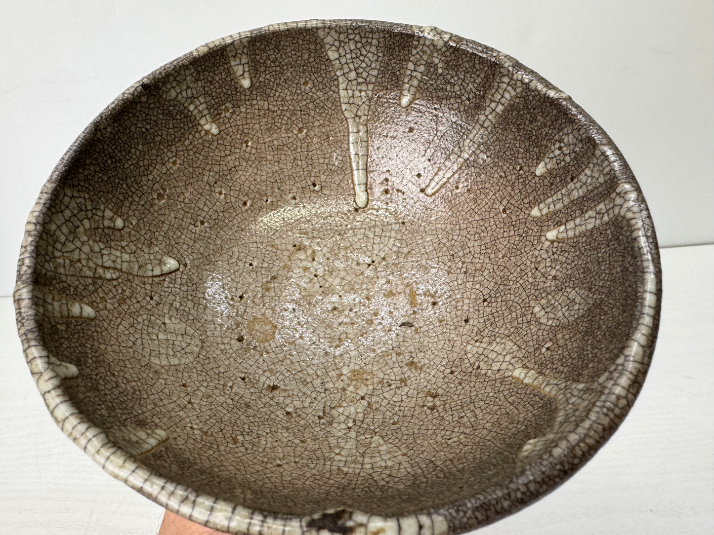 Y9615 CHAWAN Mino-ware Ido-waki bowl box Japan antique tea ceremony pottery cup