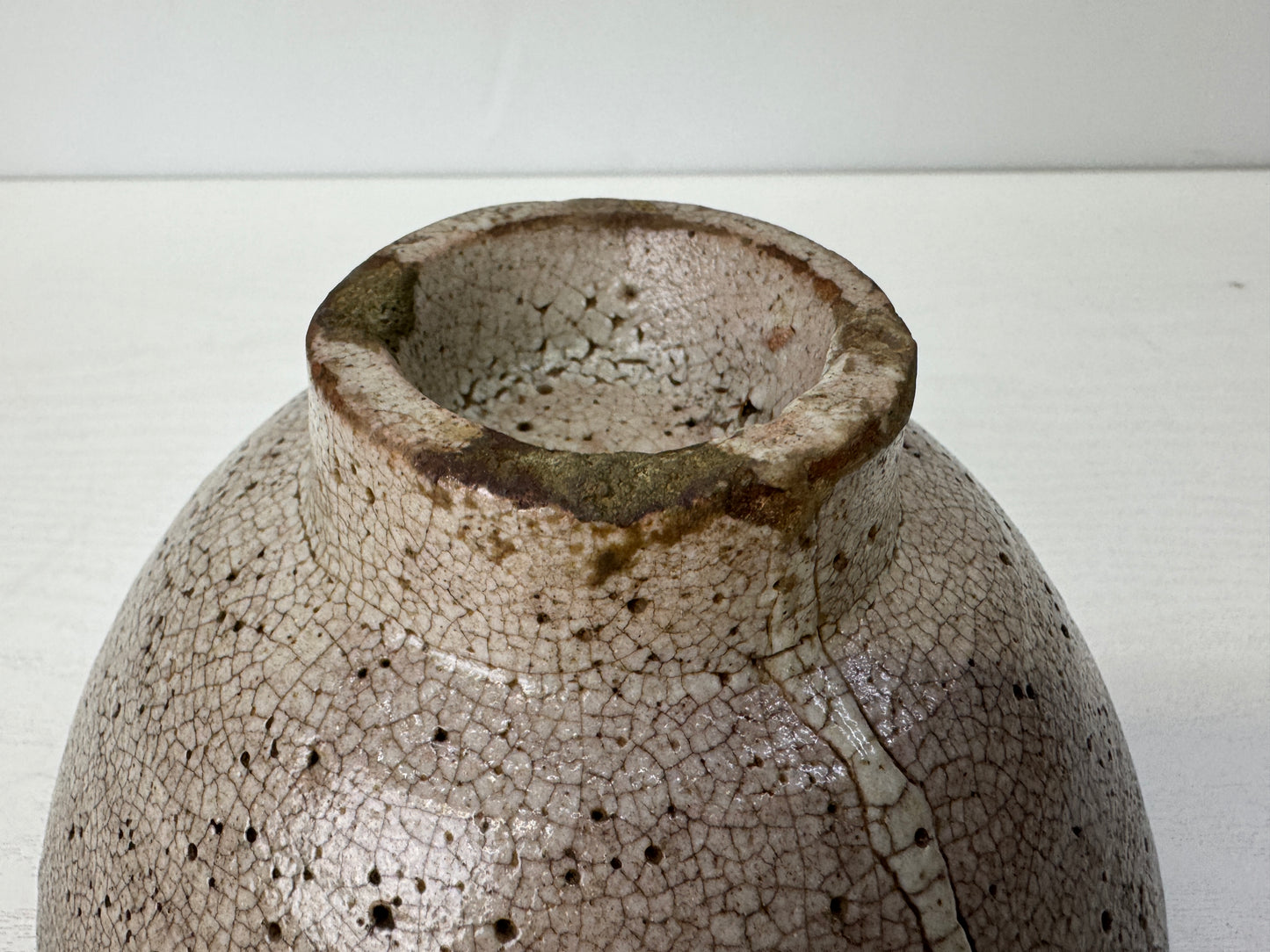 Y9615 CHAWAN Mino-ware Ido-waki bowl box Japan antique tea ceremony pottery cup