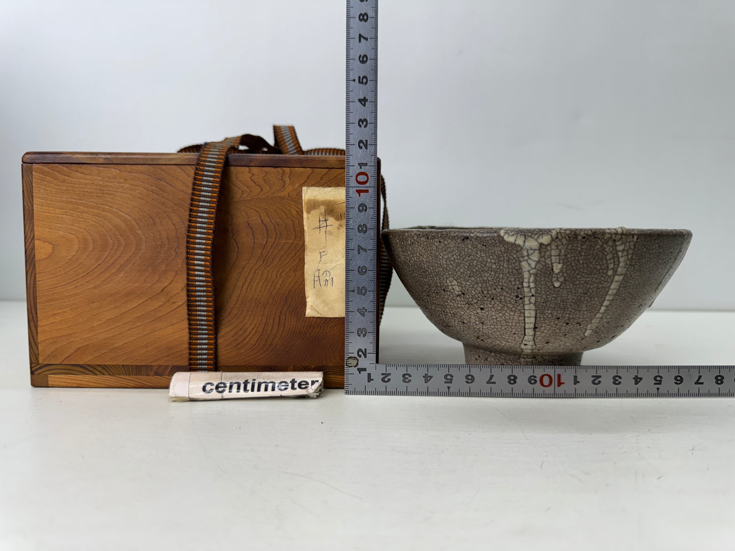 Y9615 CHAWAN Mino-ware Ido-waki bowl box Japan antique tea ceremony pottery cup