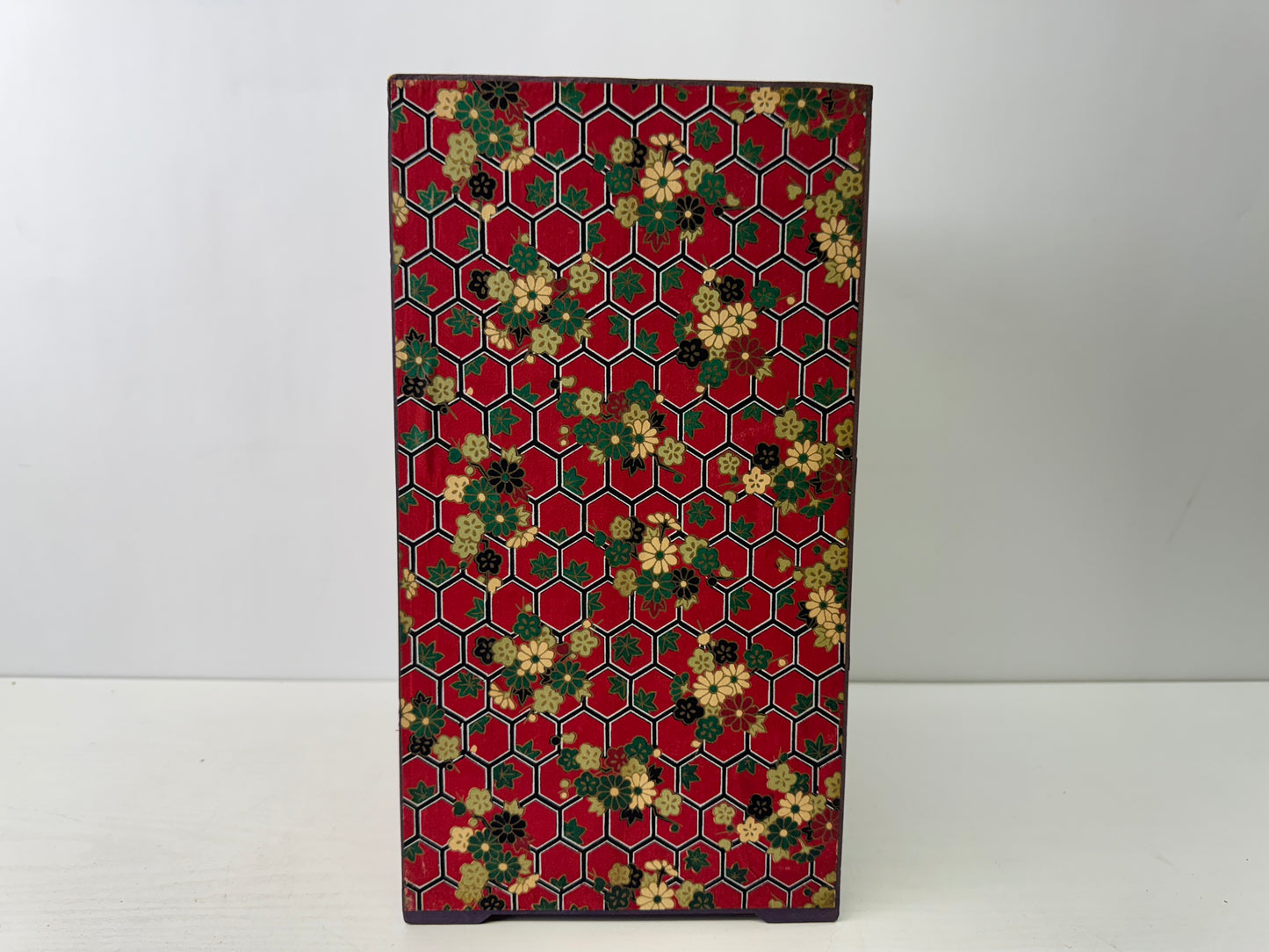 Y9617 TANSU small wooden Chest of drawers floral pattern furniture Japan antique