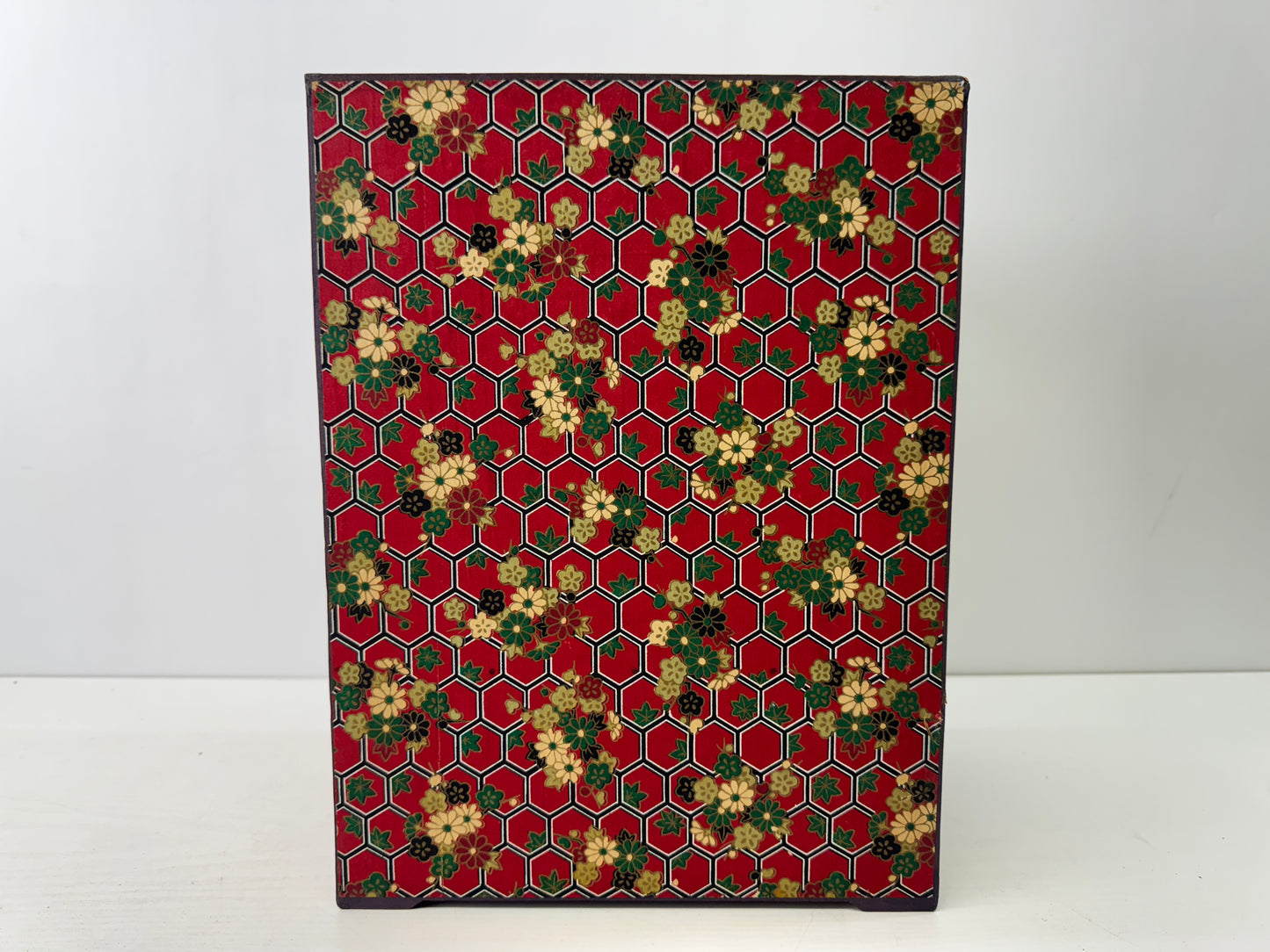 Y9617 TANSU small wooden Chest of drawers floral pattern furniture Japan antique