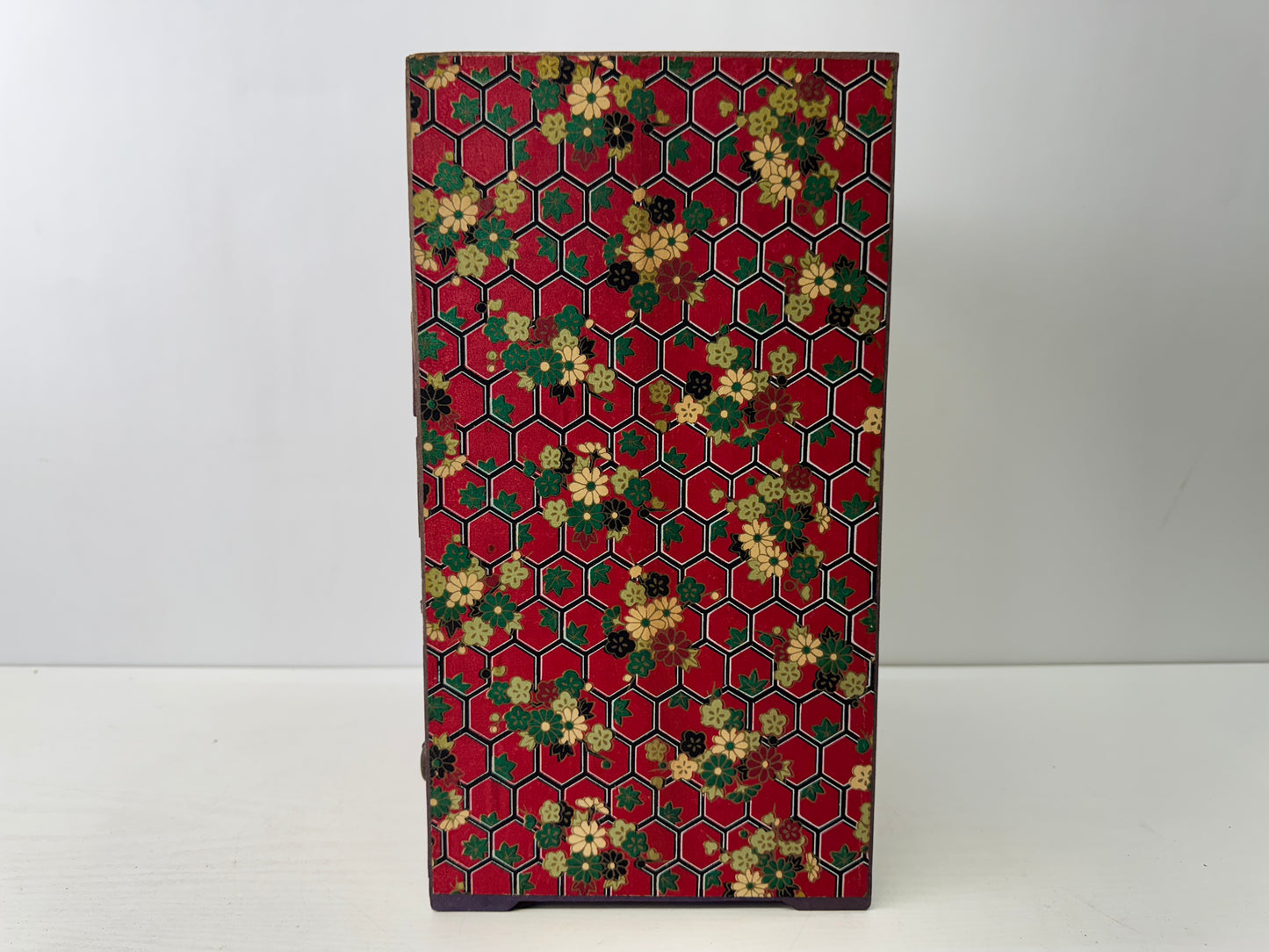 Y9617 TANSU small wooden Chest of drawers floral pattern furniture Japan antique