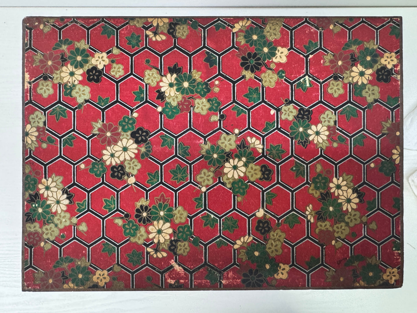 Y9617 TANSU small wooden Chest of drawers floral pattern furniture Japan antique