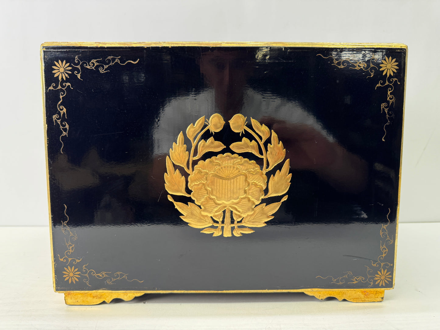 Y9619 TANSU Makie small chest of drawers sutra storage Japan antique furniture