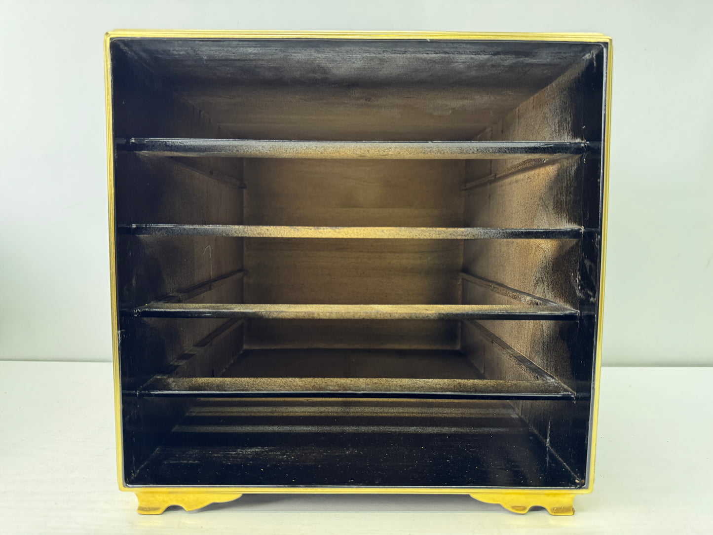 Y9620 BOX Makie family crest Buddhist Sutra case storage Japan antique container