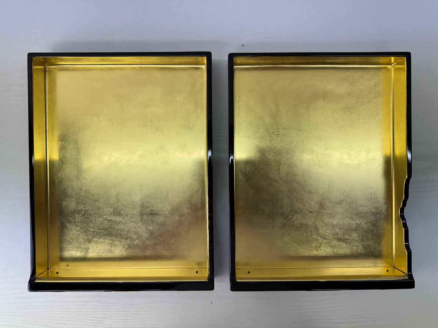 Y9620 BOX Makie family crest Buddhist Sutra case storage Japan antique container