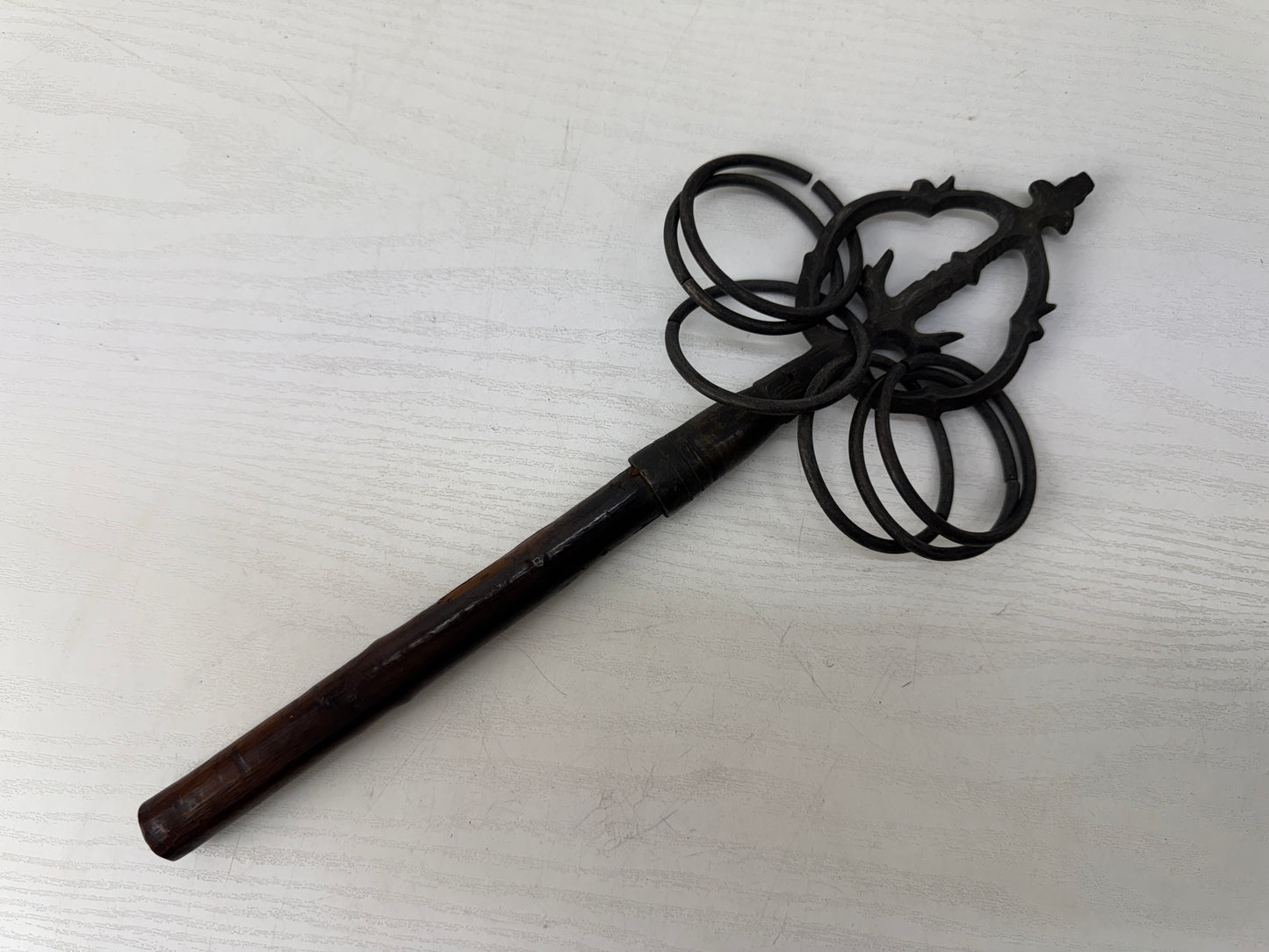 Y9621 Buddhist Altar Shakujo staff esoteric Buddhism Japan antique religion