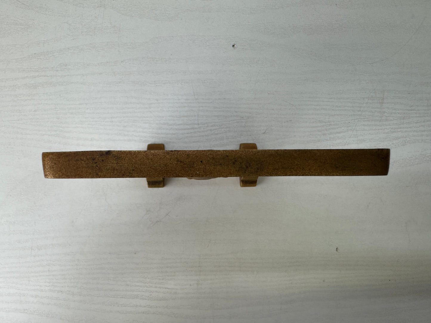 Y9622 STATUE Saint Shinran figurine small screen metal signed Japan antique