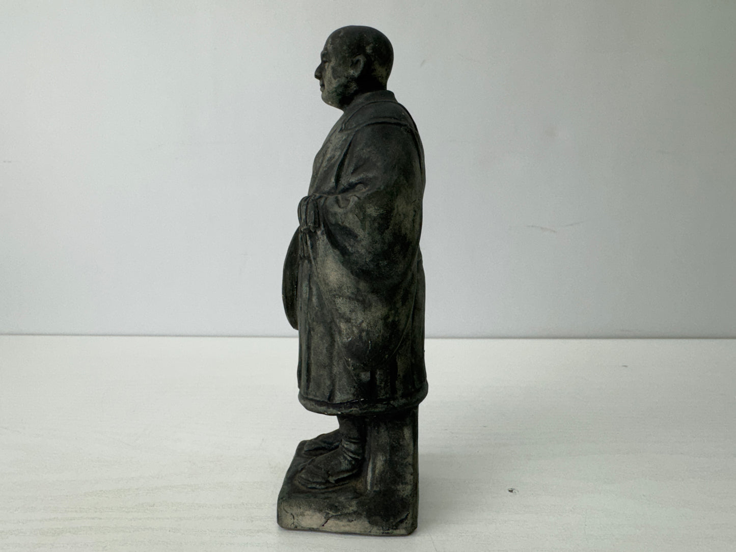 Y9623 STATUE Saint Shinran figure figurine Japan antique Buddhist art Buddhism