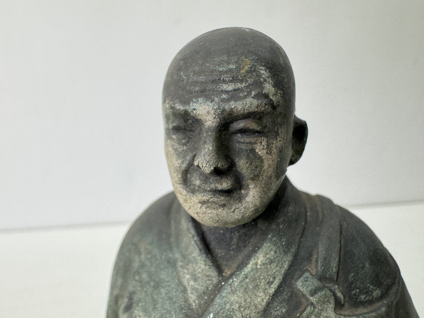 Y9623 STATUE Saint Shinran figure figurine Japan antique Buddhist art Buddhism