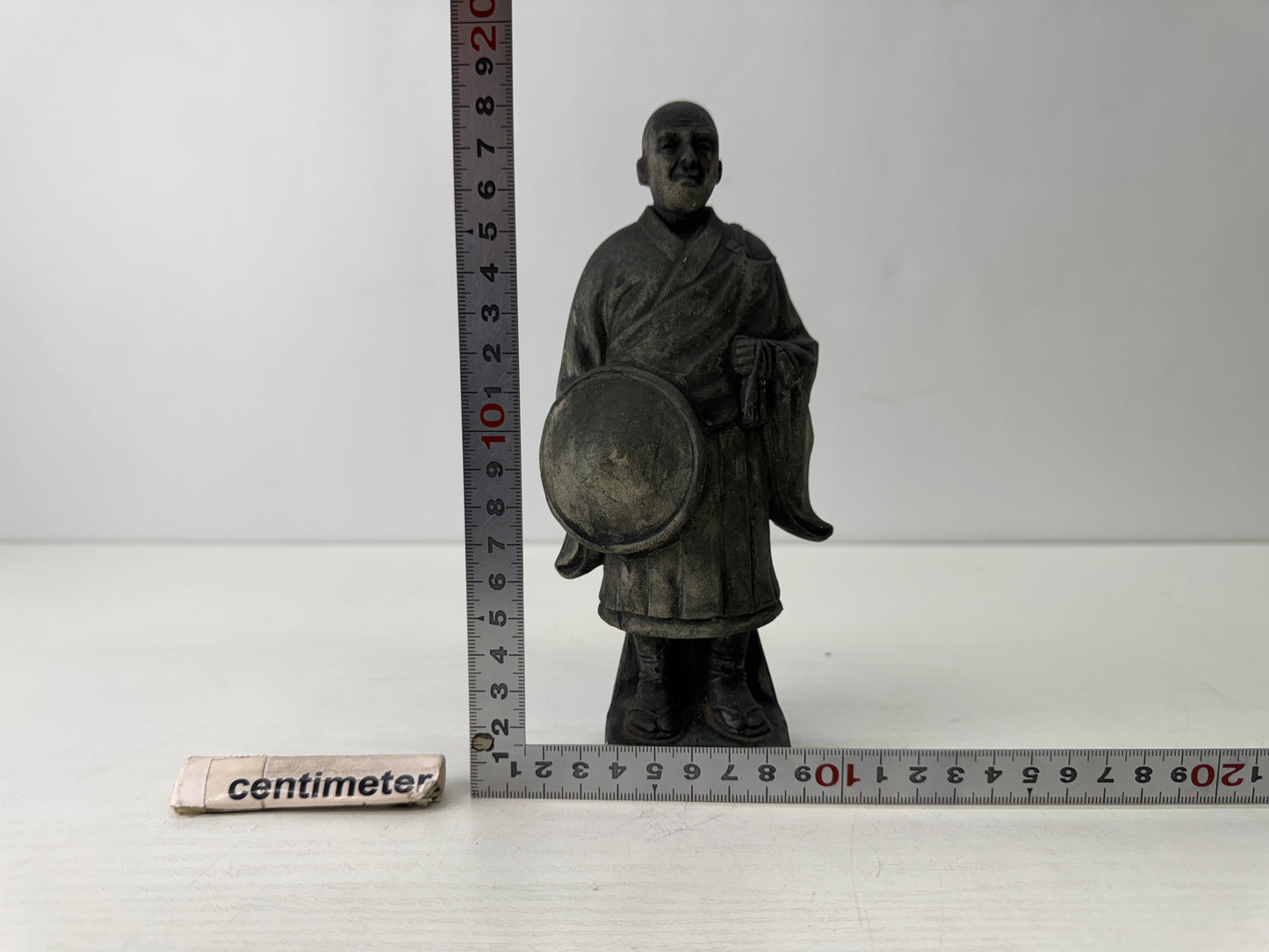 Y9623 STATUE Saint Shinran figure figurine Japan antique Buddhist art Buddhism