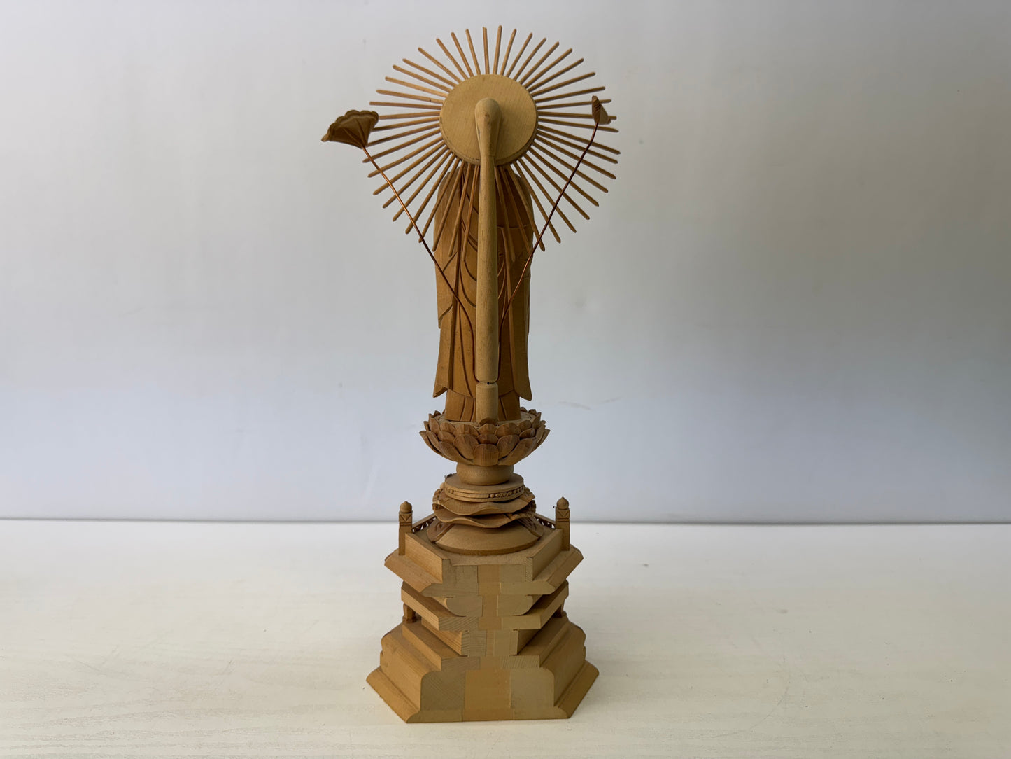 Y9626 STATUE standing Amida Buddha figure figurine Japan antique Buddhist art