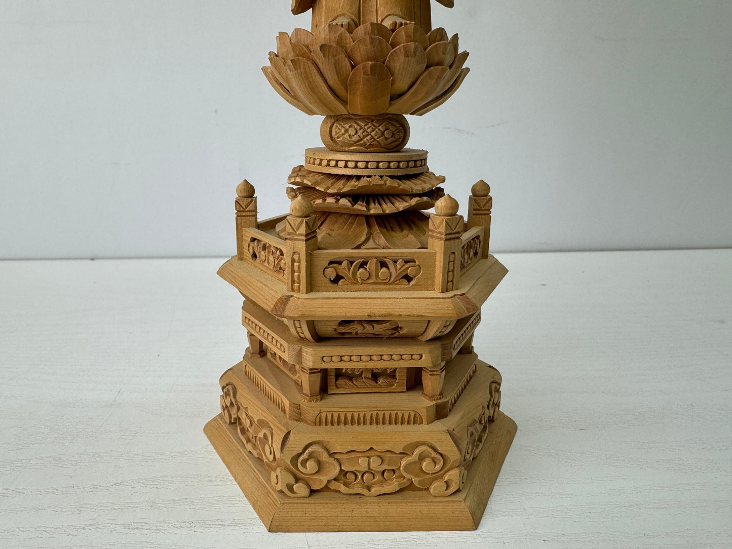 Y9626 STATUE standing Amida Buddha figure figurine Japan antique Buddhist art