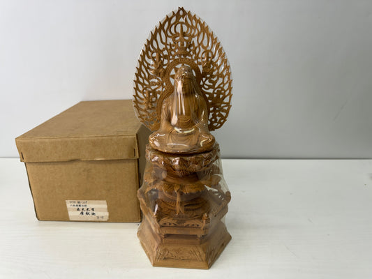 Y9627 STATUE seated Shaka Nyorai figure figurine unused Japan antique Buddhism