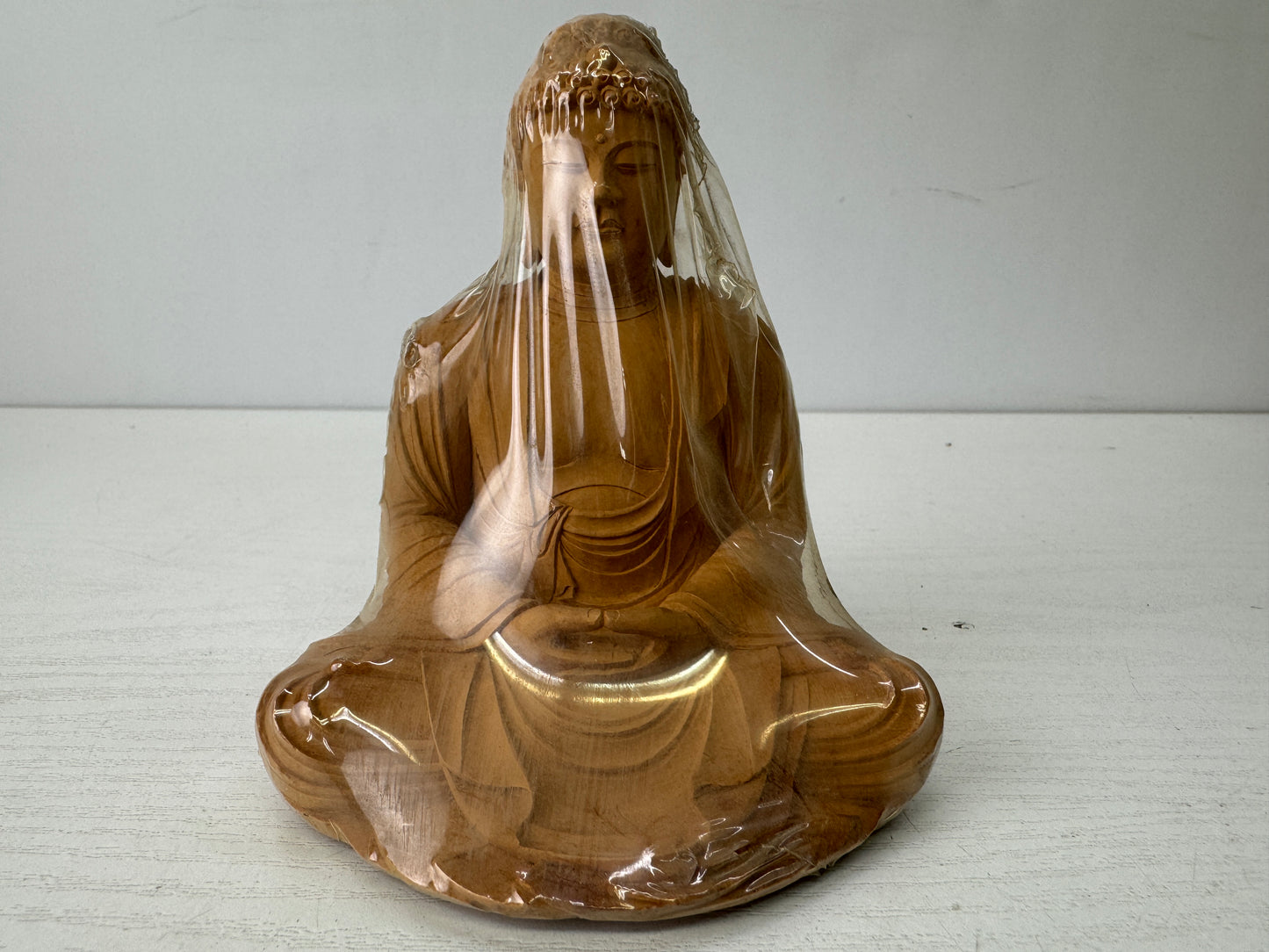 Y9627 STATUE seated Shaka Nyorai figure figurine unused Japan antique Buddhism