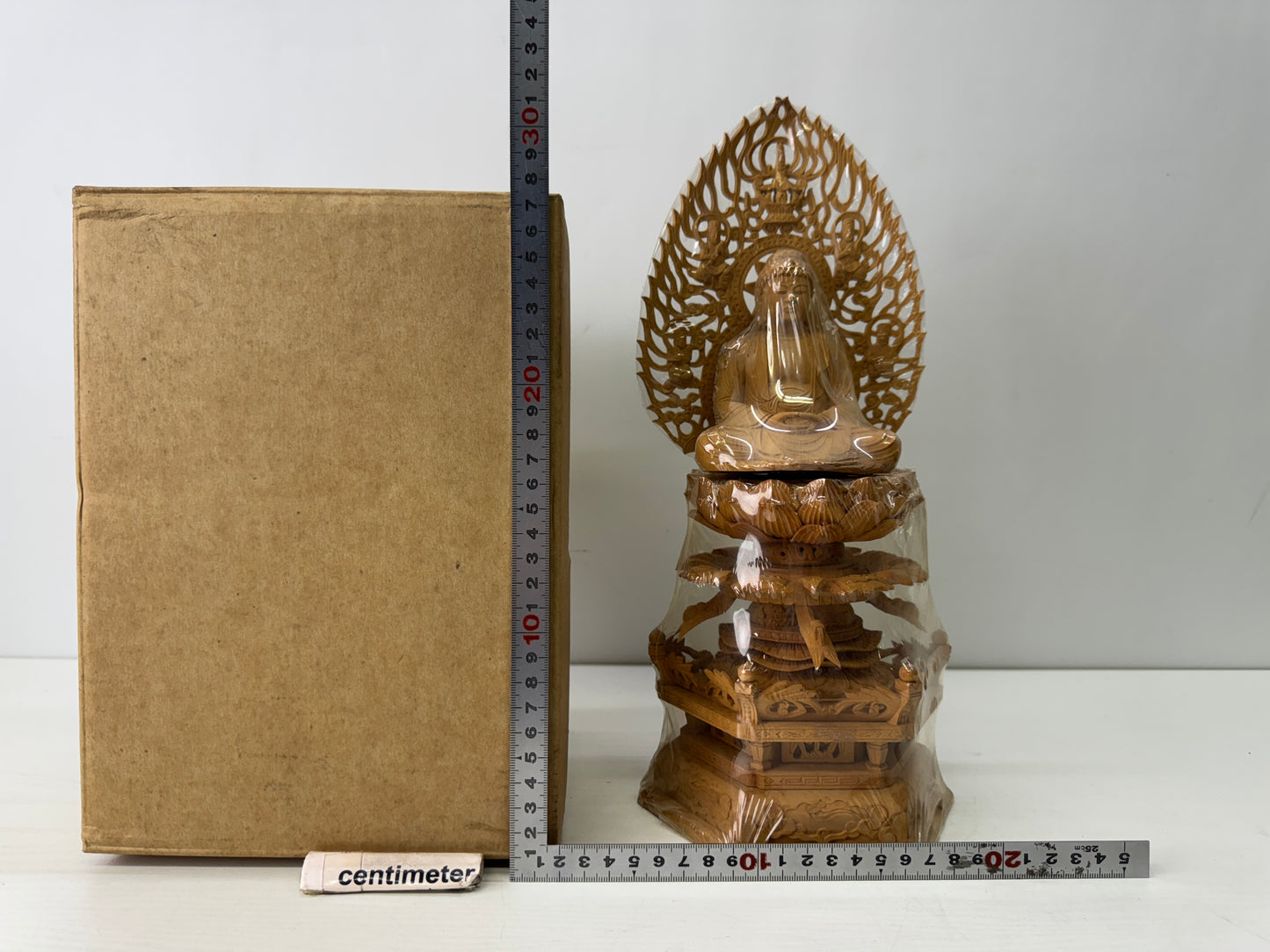 Y9627 STATUE seated Shaka Nyorai figure figurine unused Japan antique Buddhism