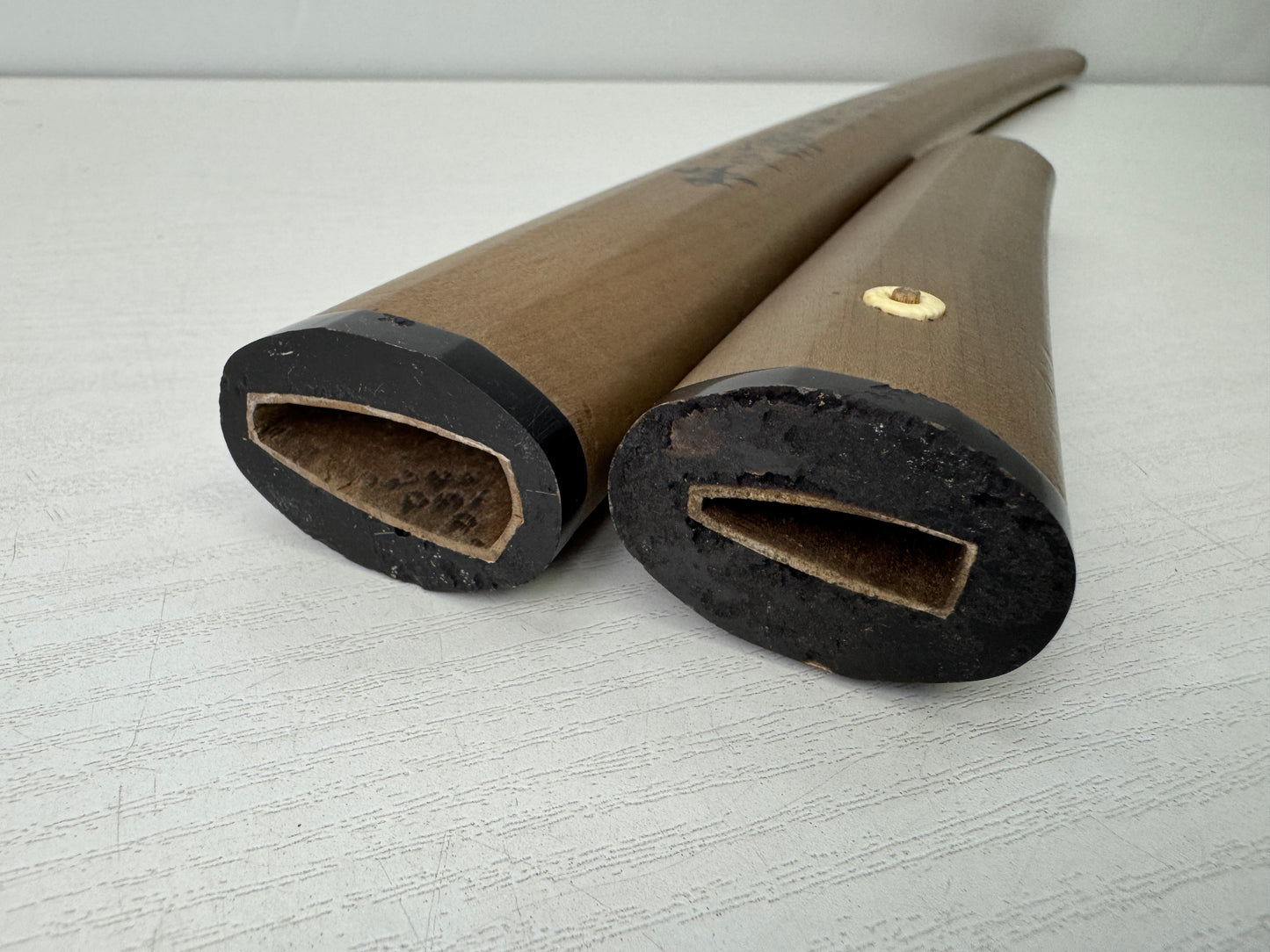 Y9648 SAYA white scabbard sheath Japan antique samurai katana koshirae armor