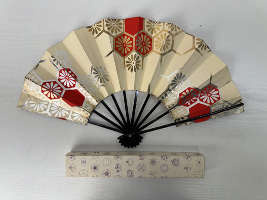 Y9652 SENSU Kyosendo Dancer's Folding Fan box Japan antique traditional kimono