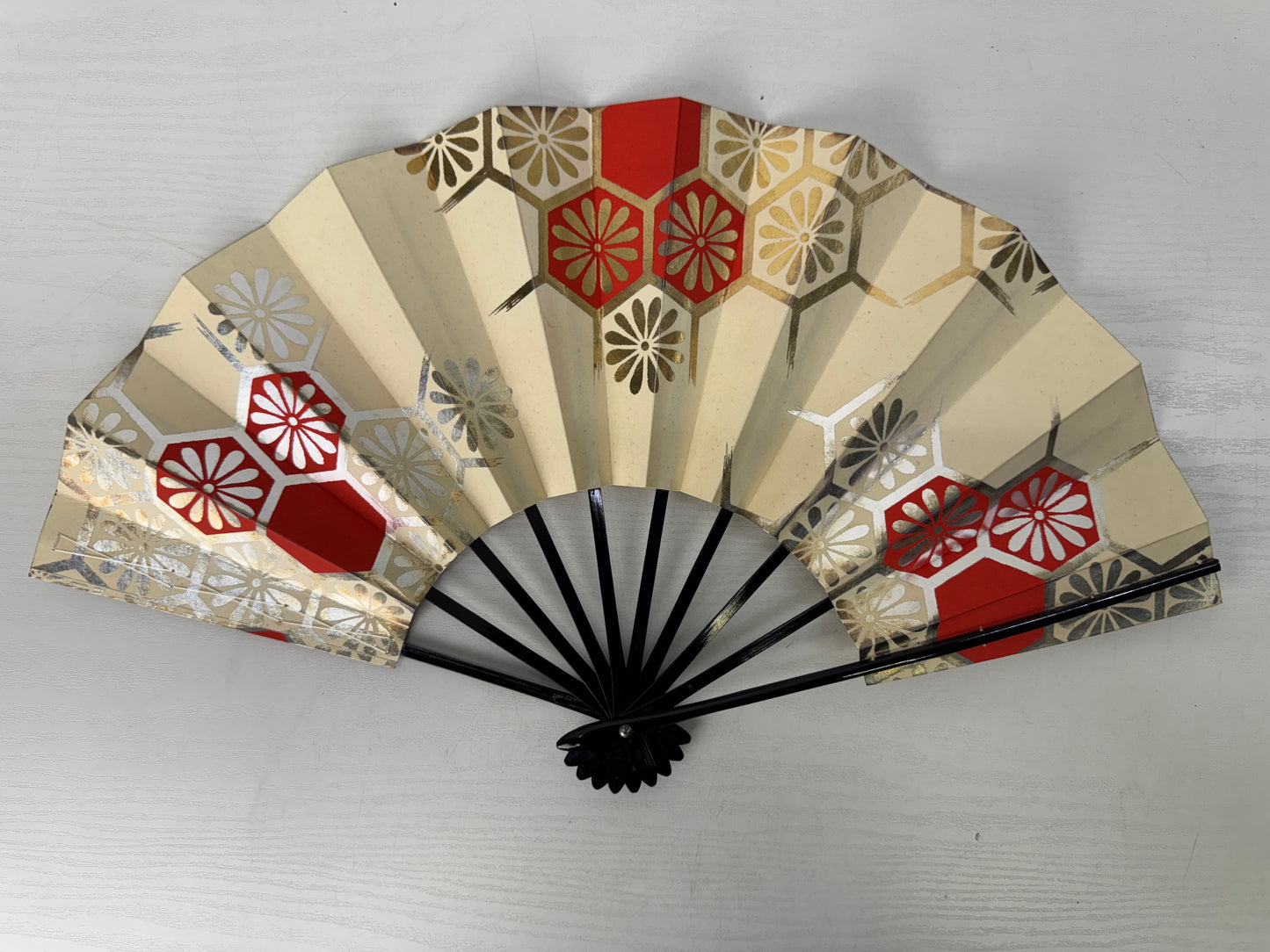 Y9652 SENSU Kyosendo Dancer's Folding Fan box Japan antique traditional kimono