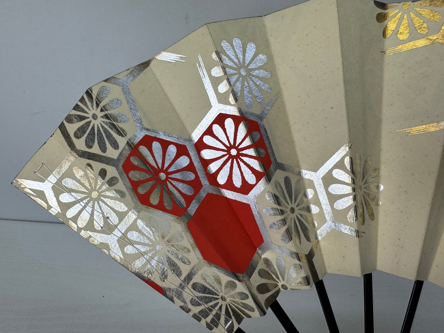 Y9652 SENSU Kyosendo Dancer's Folding Fan box Japan antique traditional kimono