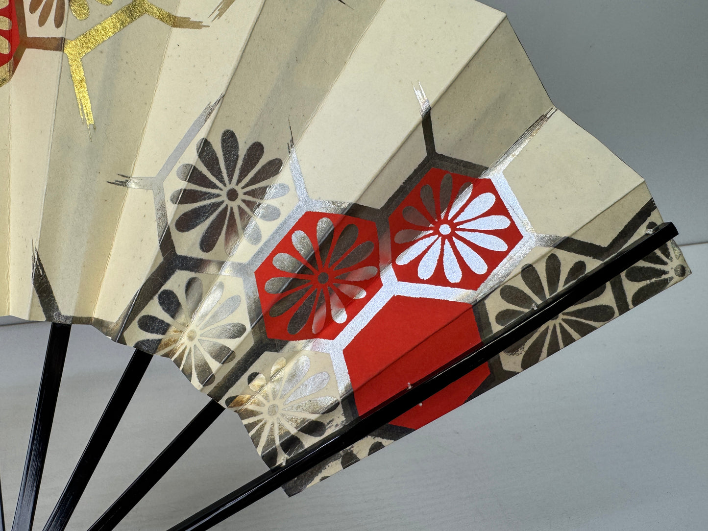 Y9652 SENSU Kyosendo Dancer's Folding Fan box Japan antique traditional kimono