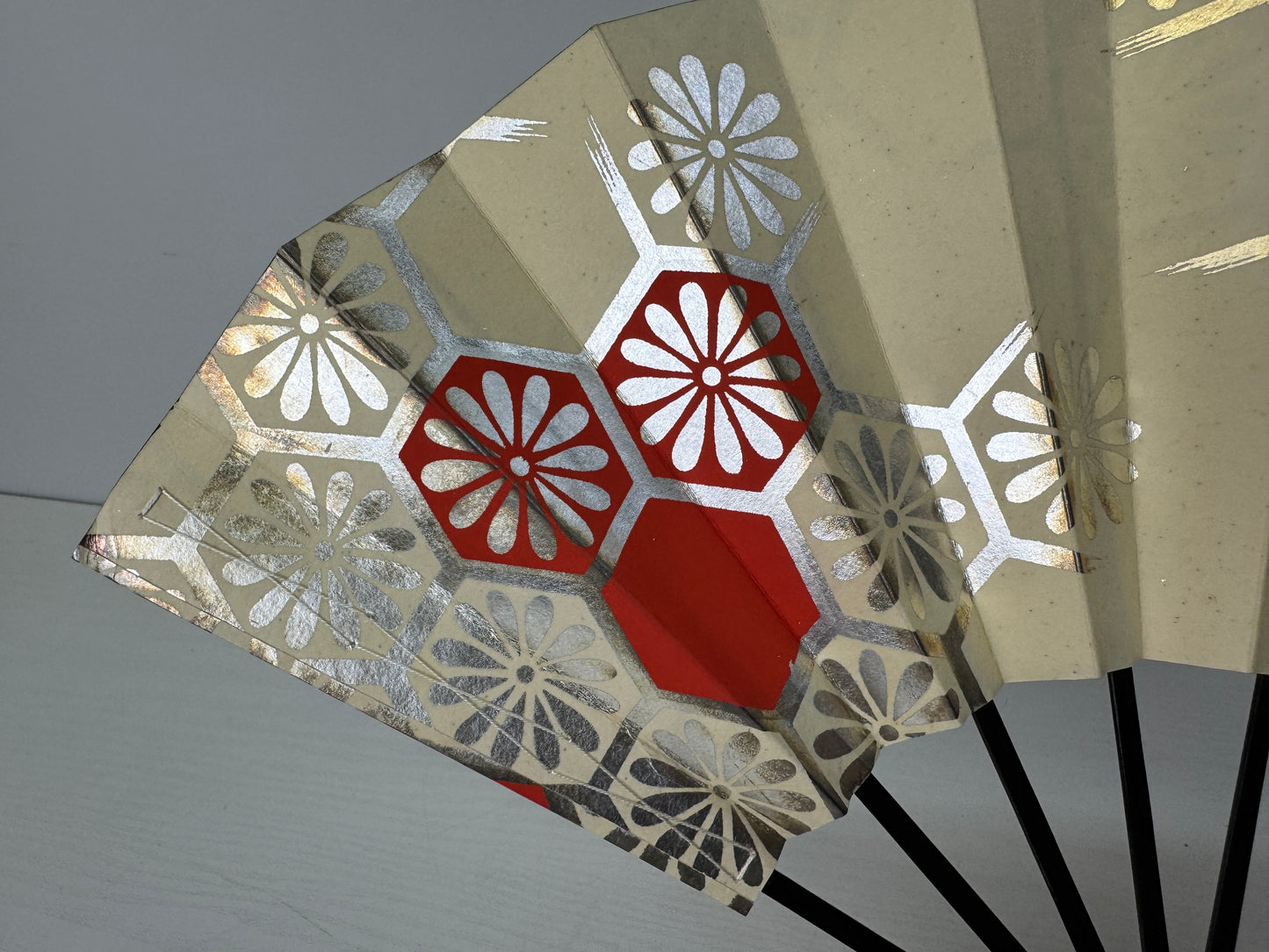 Y9652 SENSU Kyosendo Dancer's Folding Fan box Japan antique traditional kimono