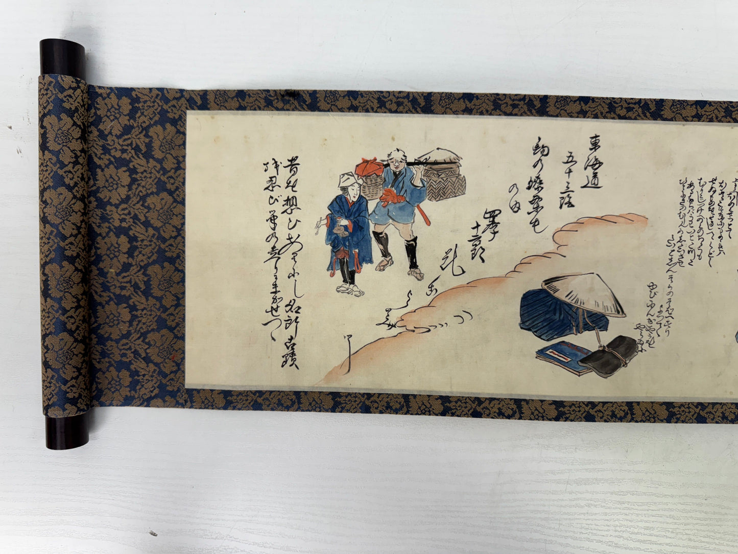 Y9653 WOODBLOCK PRINT hand-painted sensuous Shunga Scroll  Japan Ukiyoe antique