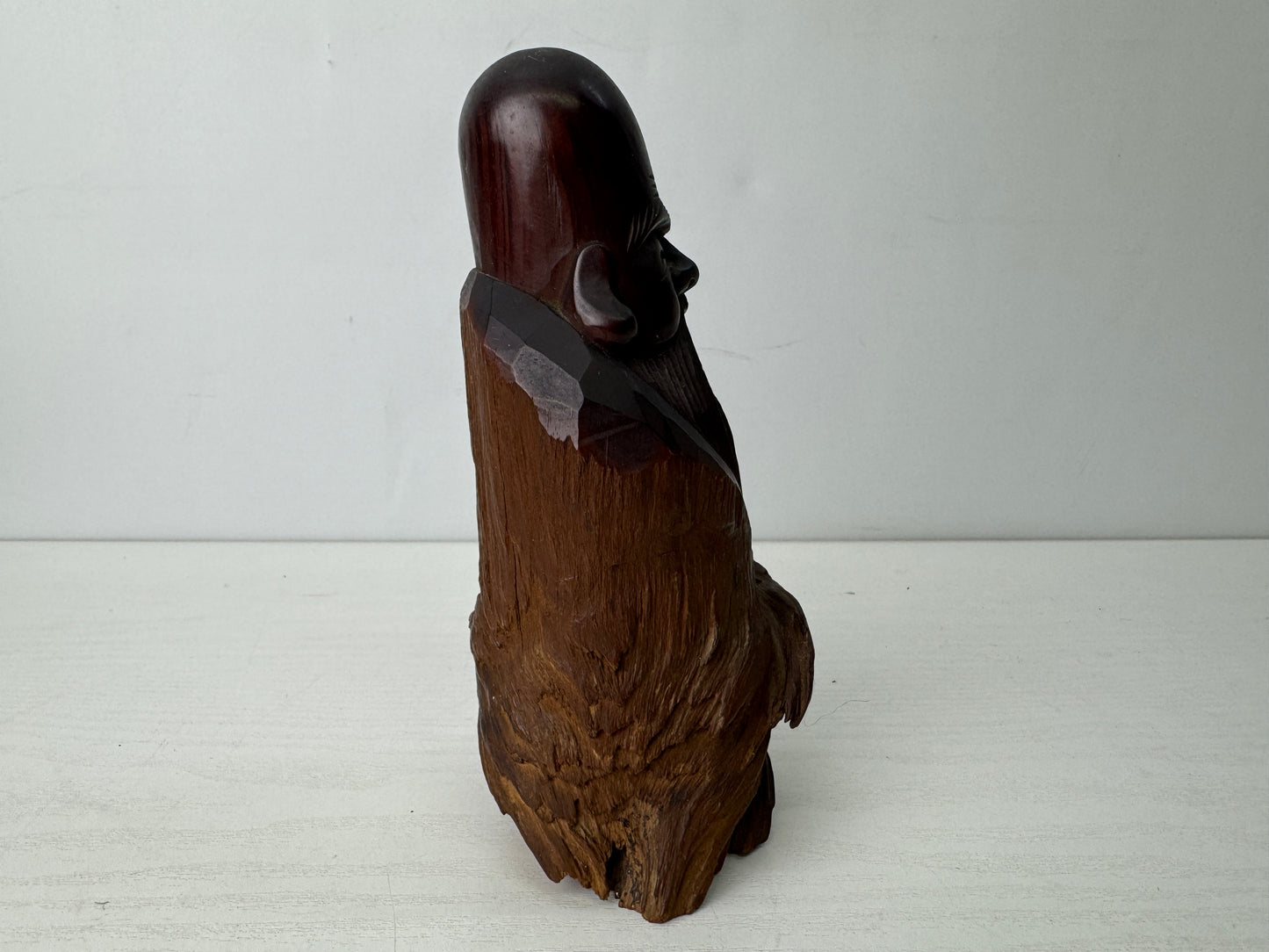 Y9656 STATUE natural wood carving Hermit figure figurine Japan antique interior