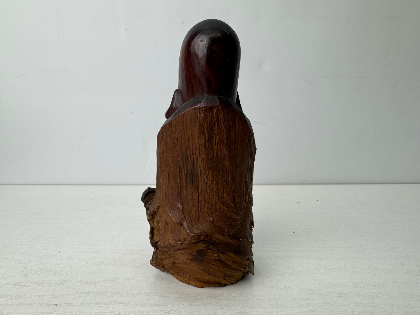 Y9656 STATUE natural wood carving Hermit figure figurine Japan antique interior